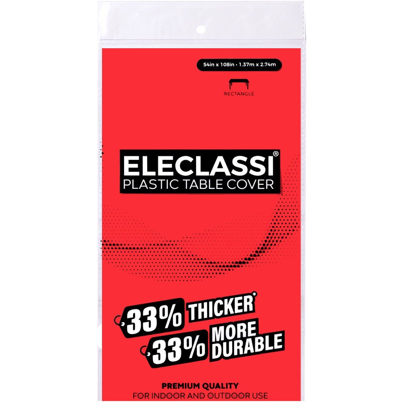 Eleclassi Red 12 Pack Premium Disposable Plastic Tablecloth 54 x 108 in - Plastic Table Cloth Disposable Tablecloth for Rectangle Table Up to 8 Feet - Image 4